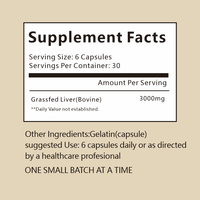 OEM Grass-gefütterte Rinder leber kapseln 500mg gefrier getrocknete, nicht entfettende Energie fruchtbarkeit Detox 130 Caps Allergen frei