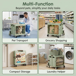 Caja de Transporte para Mascotas de Plástico Transparente, Plegable, para Viajes en Avión, para Perros y Gatos, Portátil, de Gran Capacidad - Product Image 4