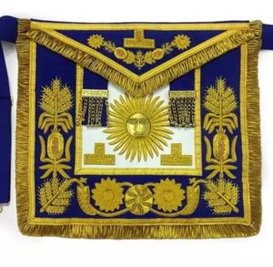 Tablier maçonnique Regalia en cuir Royal Arch Provincial brodé fil de lingot caractéristique de la main aimants à coudre à prix économique - Product Image 1