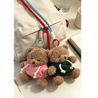 Porte-clés personnalisé en peluche de 10 cm avec logo imprimé, pendentif ours en peluche, breloque de sac, petit jouet en peluche, cadeaux