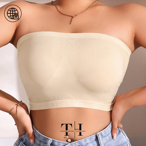 Top Bustier da Donna Senza Spalline e Senza Ferretto, Stile Bandage, Aderente al Seno, <span class=keywords><strong>Push</strong></span>-<span class=keywords><strong>up</strong></span>, Anti-shock, Compressivo - Product Image 2