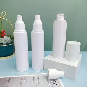 Pulvérisateur à brouillard en plastique PET, avec pompe à lotion, vide, bouteille blanche, galvanisé or, pour emballage cosmétique, 30ml — 150ml, 10 pièces