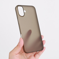 Étui fin pour iPhone 16 Pro, 0,5 mm, finition mate, avec trous carrés, étui fin pour iPhone 16