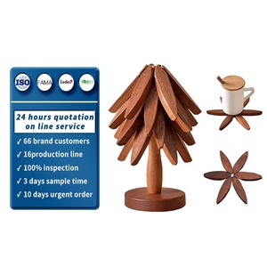 Trivet in <span class=keywords><strong>legno</strong></span> per piatti caldi Set forma di albero 4 <span class=keywords><strong>sottopentola</strong></span> in <span class=keywords><strong>legno</strong></span> per piatti caldi naturale cucina pieghevole in <span class=keywords><strong>legno</strong></span> <span class=keywords><strong>sottopentola</strong></span> - Product Image 1