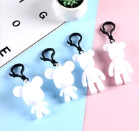 Figurine d'ours artisanale DIY, Figurine d'ours 'Fluid Bear' à personnaliser, Porte-clés lapin 'Fluid Rabbit' pour enfants et adultes, Peinture fluide