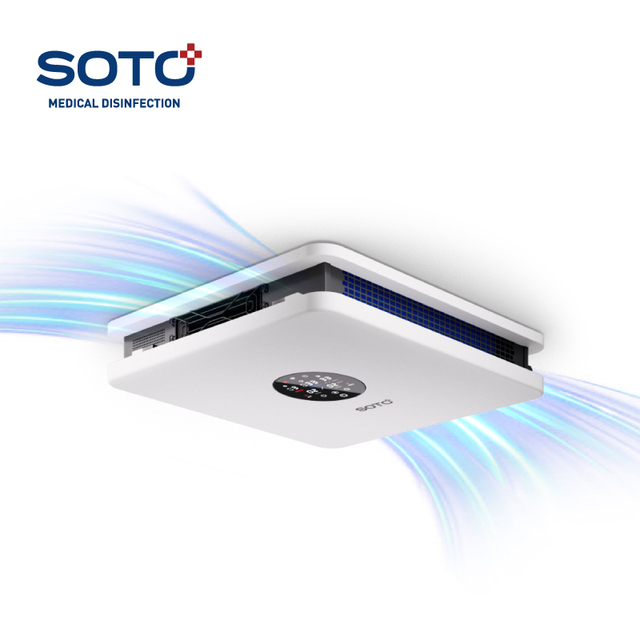 SOTO XD Ceiling Mounted Air Purifier HEPA Filter UV Lamp Activated Carbon Filter Plastic App-Controlled Medical UV Sterilizer