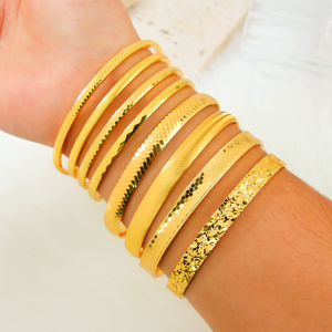 Hot Selling Simple Gold Color <b>Bangle</b> 24k Gold Plated Non Tarnish Fashion <b>Bangles</b> Jewelry for Women Event Party Daily - Product Image 6