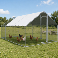 Grand enclos à poulets en métal massif, en acier galvanisé, 6x3x2m, cage extérieure avec couverture imperméable, boîte verrouillable, tout inclus