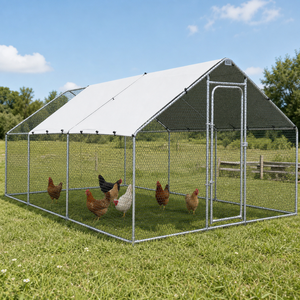 Grand enclos à poulets en métal massif, en <span class=keywords><strong>acier</strong></span> galvanisé, 6x3x2m, cage extérieure avec couverture imperméable, boîte verrouillable, tout inclus - Product Image 1