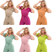 Ensemble d'uniformes médicaux pour femmes en tissu Dobby fin, confortable et respirant, fourniture ODM pour salons de beauté, centres de maternité, cliniques dentaires