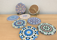 Nouvelles sous-verres absorbants en céramique Mandala, écologiques, réutilisables et personnalisables, pour café, thé, bière, et tapis de séchage pour tasses.