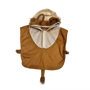 Capa de actuación del Rey León, capa con capucha marrón de felpa para disfraces, producciones teatrales <span class=keywords><strong>y</strong></span> desfiles - Product Image 2