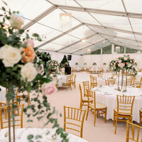 Carpa de Boda Elegante para Exteriores, Estructura de Aleación de Aluminio Resistente, Impermeable y Resistente al Fuego, de PVC, para Eventos de 500 a 1000 Personas