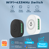 SMATRUL Power Monitor 16A Tuya WiFi RF433 Interrupteur intelligent sans fil Mini module 2 voies Minuteur DIY Disjoncteur Google Home Alexa