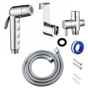 Rociador de Bidé Portátil para <span class=keywords><strong>Inodoro</strong></span>, Kit de Rociador de Mano con Soporte de Pared, <span class=keywords><strong>Manguera</strong></span> y Desviador - Product Image 1