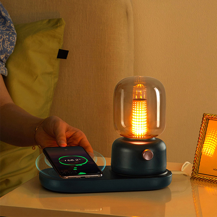 2 In i 10W Mobile Phone QI Cellphone Port Fast Charging Table Desk Lamp Wireless Phone Chargers With Night Light