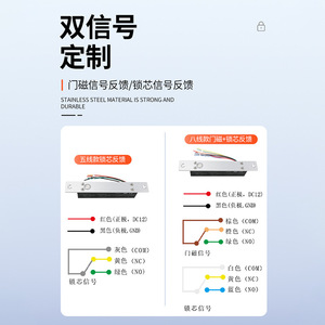 Narrow Plate Electric Bolt Lock 2/5/6/7/8/9 Line For Glass Wooden Metal Doors With <strong>Key</strong> Unlock Modern Simple Style - Product Image 2