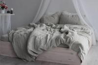 Parure de lit Donna en lin naturel 200TC avec boutons en noix de coco, 3 pièces, housse de couette et taies d'oreiller écologiques pour la maison