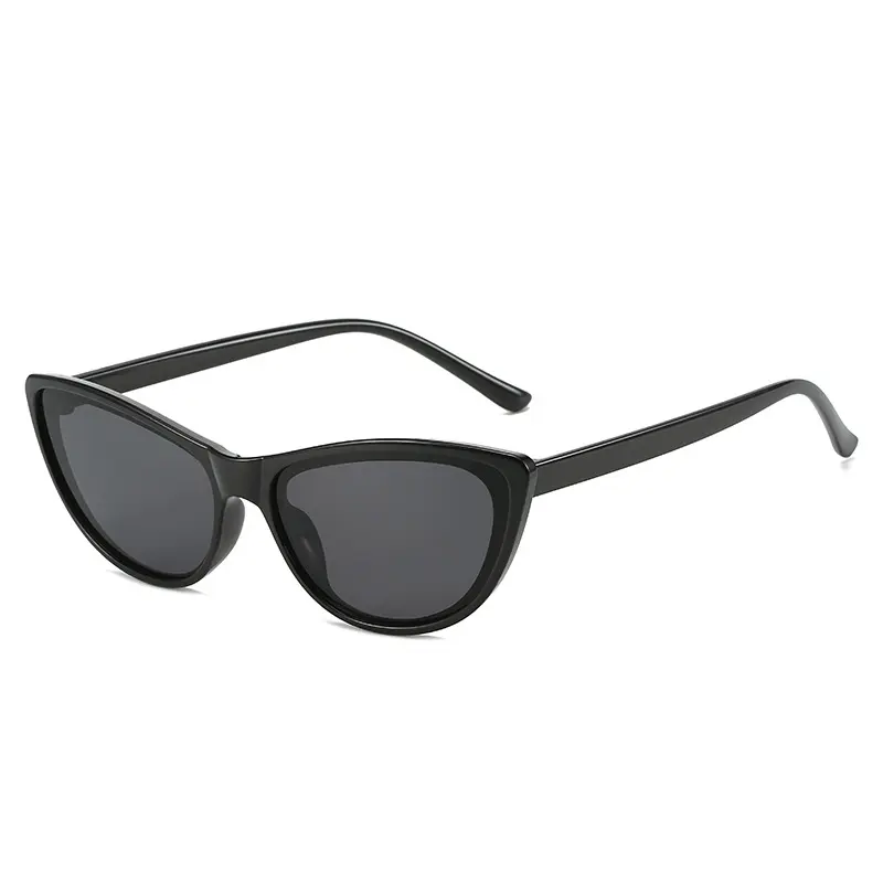 2024 nuevas gafas de sol personalizadas de ojo de gato para mujer, estilo Instagram de moda, gafas de sol de arte Retro negras, venta al por mayor de fábrica