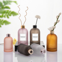 Bouteilles en verre rondes givrées roses pour diffuseurs à bâtonnets, 200 ml et 350 ml, contenants vides pour parfums d'ambiance, vente en gros