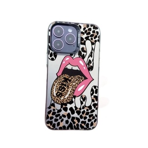 Funda Protectora para Teléfono Móvil <span class=keywords><strong>iPhone</strong></span> 16Pro 11X Plus 11Xsmax/Plus con Diseño de Labios con Estampado de Leopardo Europeo Americano, Corte Láser - Product Image 5