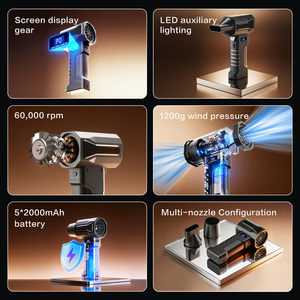 เครื่องเป่าลมใบไม้ไฟฟ้าแบบพกพา V8 ไร้สาย พัดลมแรงสูง กำจัดฝุ่น อบแห้งรถยนต์ มอเตอร์เทอร์ไบน์ไร้แปรงถ่าน พัดลมขนาดเล็ก - Product Image 6
