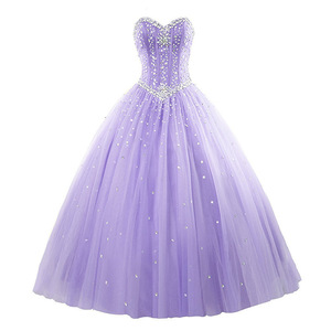 Strapless Red Ball Gown Evening <b>Dress</b> With Rhinestones Sweetheart Neckline Chiffon Long Formal <b>Dress</b> For Banquet Party - Product Image 3