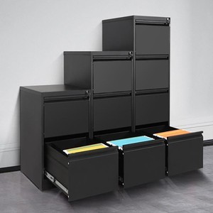 Armoire de classement A4 en acier à 3 tiroirs avec serrure à clé, design moderne – Durable, autoportante, pour bureau à domicile, hôtel, extérieur, multifonctionnelle - Product Image 5