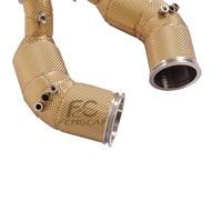 Tubo de Escape de Alto Flujo SS304 para Audi RS4 RS5 2.9T B9.5 2020-2024, Tubo de Escape Aislado Dorado, Mejora de Potencia