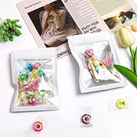 Sacs en mylar anti-odeur Pochette d'emballage holographique refermable avec fenêtre transparente pour le stockage de l'électronique de bijoux de cils alimentaires