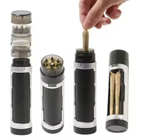 Promo Panas 2 in 1 Corong Pengisi Plastik Penggiling Ramuan Gulung Kotak Penyimpanan Rokok Logo Kustom Aksesoris Merokok