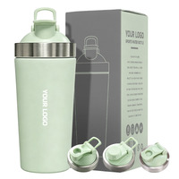 Bouteille de shaker à protéines portable réutilisable en acier inoxydable 304 de 750 ml (25 oz) avec logo personnalisé