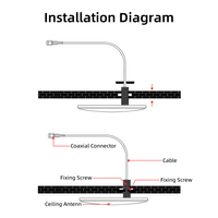 Antenne de plafond intérieure 5G 4G LTE 695-5000 MHz 12dBi à gain élevé, amplificateur de signal large bande, dôme omnidirectionnel N-Femelle pour DAS OEM personnalisé