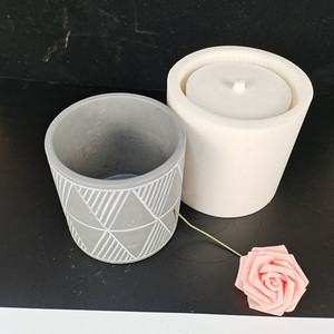 กระบอก<span class=keywords><strong>ลาย</strong></span>ซีเมนต์คอนกรีตดอกไม้หม้อซิลิโคนแม่พิมพ์ - Product Image 2