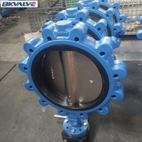 Fonte ductile CI wcb acier inoxydable epdm volant à main plaquette marine bride cosse type vanne papillon