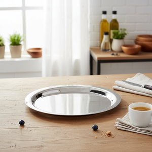 Vassoio Moderno Ecologico in Legno, Stili Rettangolare e Quadrato, Vassoio Liscio Rotondo da 310 mm per Uso in Cucina - Product Image 3