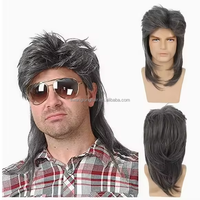 JAMBALAYA Perruques synthétiques pour hommes, perruque de fête à cheveux longs, résistante à la chaleur, costumes des années 80 pour hommes, perruque fantaisie pour cosplay