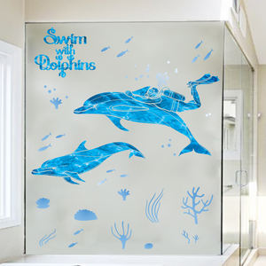 Personnalisé Mignon Dessin Animé <span class=keywords><strong>Dauphin</strong></span> <span class=keywords><strong>Stickers</strong></span> Muraux <span class=keywords><strong>pour</strong></span> Chambre des Enfants Chambre Décoration De <span class=keywords><strong>Salle</strong></span> De <span class=keywords><strong>Bain</strong></span> PVC Vinyle Décor Étanche Autocollants - Product Image 3