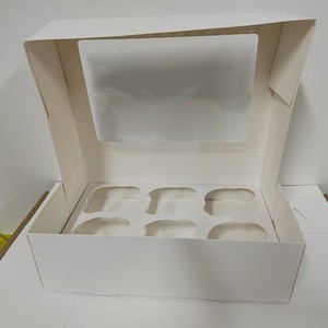 Boîtes à cupcakes personnalisées en gros, gaufrées, laminées mat, avec fenêtre transparente, 12 cavités, emballage alimentaire sûr - Product Image 3