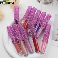 Tube de Gloss Transparent de Luxe Marque Blanche avec Strass, Meilleure Vente, Imperméable et Brillant Longue Tenue