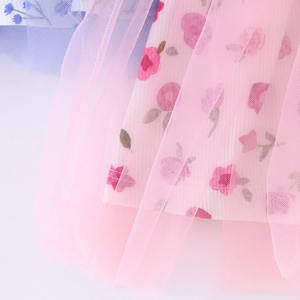 Großhandel Floral Flutter Print Bogen KNOT Rib Bow <span class=keywords><strong>Baby</strong></span> <span class=keywords><strong>Girl</strong></span> Pink Gaze Kleid Custom <span class=keywords><strong>Baby</strong></span> Bambus Kleid - Product Image 6