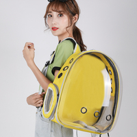 Sac à dos de transport pour animaux de compagnie en capsule rouge, transparent, respirant, pour chat, sac de voyage portable, petit sac à dos de randonnée pour animaux