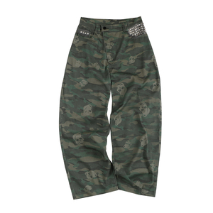 Pantaloni <span class=keywords><strong>Cargo</strong></span> Larghi Unisex Stile Street Vintage con Rivetti a Teschio e Stampa Camouflage - Casual, all'Ingrosso - Product Image 3