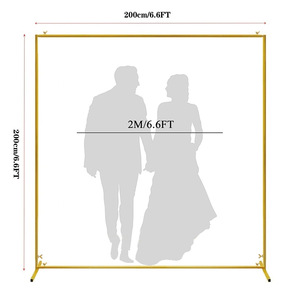 Supporto <span class=keywords><strong>per</strong></span> Palloncini a Forma di Arco Quadrato in Metallo Dorato di Alta Qualità <span class=keywords><strong>per</strong></span> Decorazioni di Matrimoni e Feste - Product Image 2