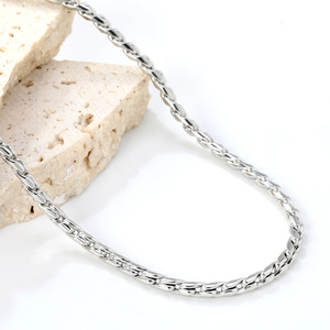 Collar de doble cadena con cuentas de acero inoxidable, estilo minimalista Hip Hop, cadena sencilla para mujer, joyería de moda europea y americana - Product Image 4