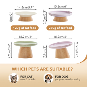 Venta al por mayor 2-en-1 Ecológico Cerámica Marco de madera Cuencos para mascotas Bandejas duraderas para perros y gatos por el fabricante Shamitao - Product Image 3