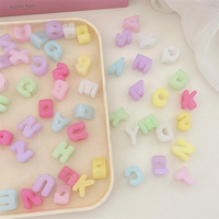 Perles en vrac transparentes en gelée, couleurs variées, à grand trou, lettres de l'alphabet anglais, pour accessoires de fabrication artisanale de cordons et pendentifs de sacs