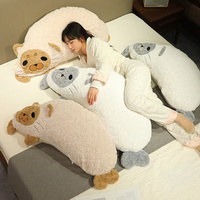 Niedliches Liegendes Seeotter-Plüschkissen Weiches Lockiges Flauschiges Langes Stofftier-Kissen für Schlafzimmer Sofa Dekoration