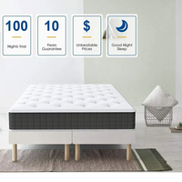 Matelas hybride orthopédique à ressorts ensachés OEM 10 pouces, taille king, queen, double, matelas enroulé, matelas de lit doux de haute qualité