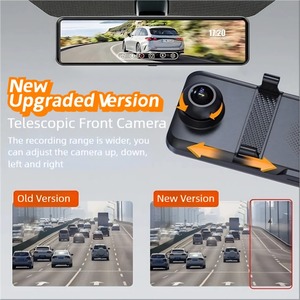 11 inch màn hình cảm ứng dòng phương tiện truyền thông Xe DVR Dash Cam ống kính kép Xem phía sau gương tự động Dashcam ghi video xe HD Dash máy ảnh - Product Image 3